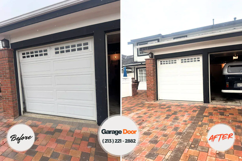 Before and after: garage door installation Pleasant Grove, UT